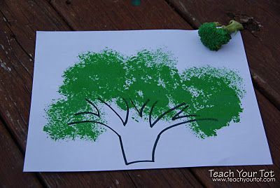 Crafts,Actvities and Worksheets for Preschool,Toddler and Kindergarten Broccoli Painting, Vegetable Activities, Broccoli Art, Vegetables Painting, Healthy Food Activities, Vegetable Crafts, Sponge Paint, Parenting Activities, Veggie Art