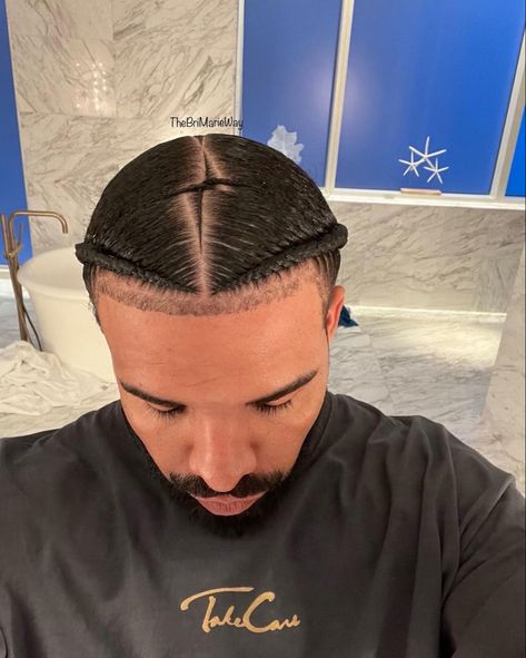 Drake Cornrows, Drake Hairstyle, Drake Braids, Yk Osiris, Two Cornrows, Cornrow Braids Men, Certified Lover Boy, Braids With Fade, New Braided Hairstyles