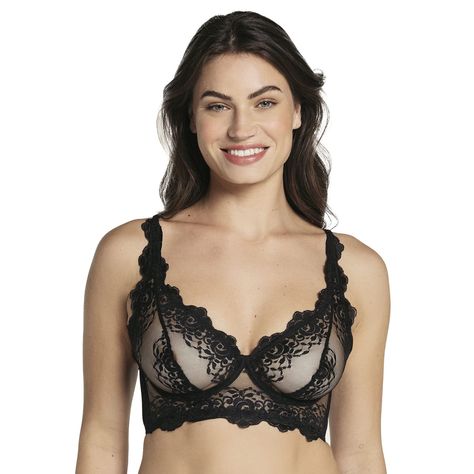 PRICES MAY VARY. UNDERWIRE BRA - The triangle cups feature a supportive underwire for a light lift ,fabric cups, no foam for a natural shape. FULL COVERAGE - Plunge front, smoothing sides. These bras for women also has flexible side boning for no roll-down support. Brasieres para mujer con un toque romantico y sexy. PERFECT FIT - The straps have lace in the front all the way up to the shoulders, plus they are adjustable in the back. 4-level adjustable back hook-and-eye closure. COMFORTABLE - The Bras For Women, Bra Brands, Lounge Lingerie, Lace Bustier, The Triangle, Romantic Look, Everyday Bra, Sustainable Brand, All The Way Up