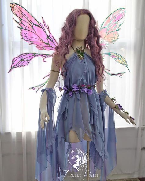 Fairy Dress Diy, Kostum Peri, Elf Kostüm, Fairy Costume Women, Faerie Costume, Firefly Path, Lilac Fairy, Fairy Costume Diy, Diy Fairy Wings