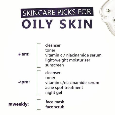 Oily Face Remedy, Night Face Routine, Get Rid Of Oily Skin, Skincare Routine Order, Fragrance Free Skin Care, Routine For Oily Skin, Routine Day, Control Oily Skin, Oily Skin Face