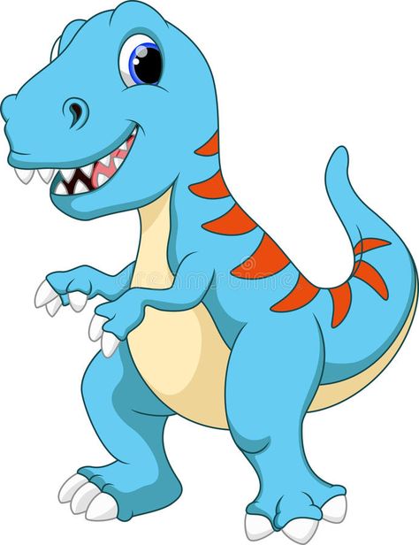 Illustration about Cute tyrannosaurus cartoon with white background. Illustration of green, friendly, isolated - 43472549