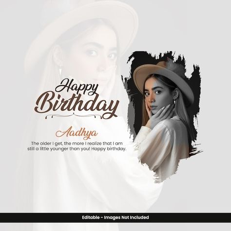 Happy Birthday Psd Photoshop, Birthday Design Poster Ideas, Happy Birthday Creative Ads, Happy Birthday To Me Post, Birthday Posters Design, Creative Birthday Poster Design, Birthday Designs Flyer, Birthday Wishes Poster Design, Happy Birthday Design Art