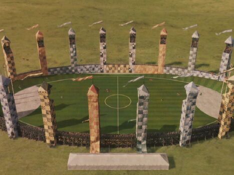 Quidditch pitch Quidditch Aesthetic, Quiz Harry Potter, Quidditch Pitch, Hogwarts Quidditch, Gryffindor Aesthetic, Harry Potter Wall, Harry Potter Quidditch, The Sorcerer's Stone, Hogwarts Aesthetic