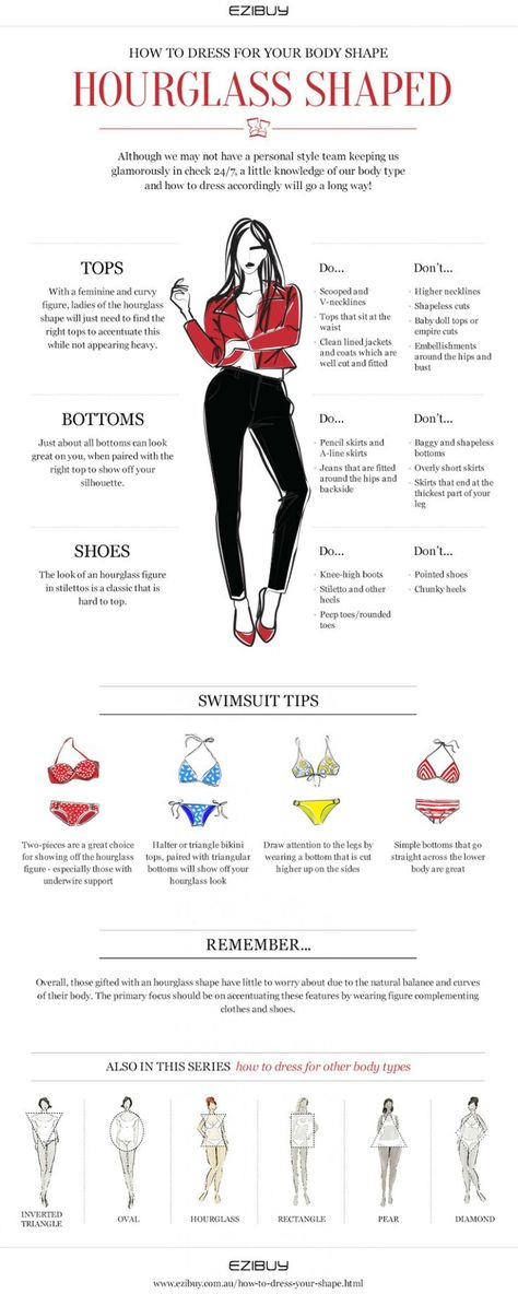 how to dress for your body shape pumpernickel pixie Body Shapes Women, Hourglass Outfits, Dress Body Type, Curvy Body Types, Hourglass Body Shape, Hourglass Fashion, Mode Tips, Fashion Vocabulary, Hour Glass