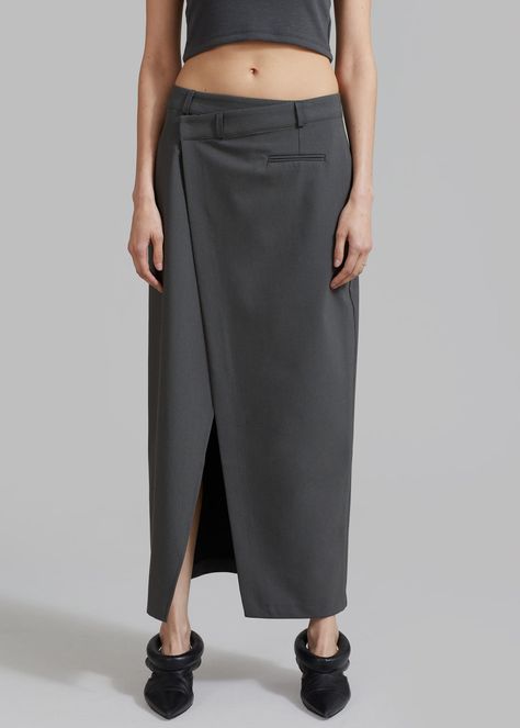 Asymetric Skirt, Wrap Skirt Pattern, Midi Wrap Skirt, Fashion Skirt, The Frankie Shop, Suiting Fabric, Frankie Shop, Fall Capsule Wardrobe, Skirt Belt