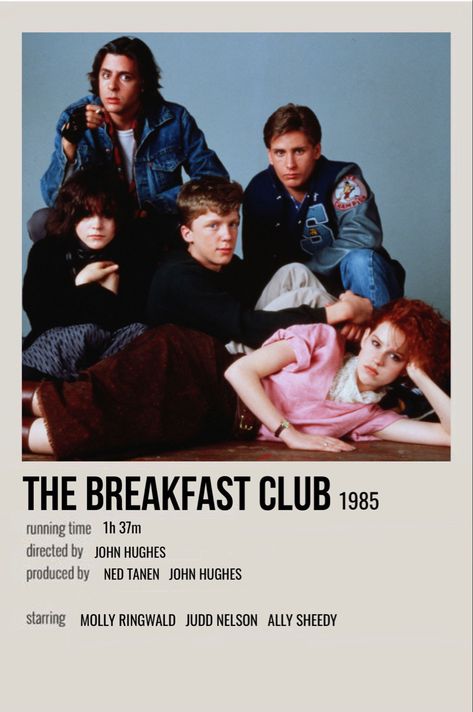 minimal polaroid movie poster for the breakfast club Breakfast Club Poster, Breakfast Club Movie, Movie Card, Iconic Movie Posters, Film Posters Minimalist, Club Poster, I Love Cinema, Film Posters Vintage, Movie Poster Wall