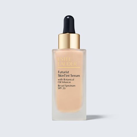 Futurist SkinTint Serum Foundation | Estée Lauder Spf Foundation, Serum Foundation, Smooth Skin Texture, Skin Tint, Skin Essentials, Improve Skin Tone, Botanical Oils, Estée Lauder, Rosehip Oil