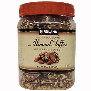 Kirkland Almond Toffee = See's California Brittle Essen, Best Costco Food, Chocolate Almond Toffee, Eid Sweets, Costco Meals, Almond Toffee, Food Manufacturing, Emergency Food Supply, Date Night Recipes