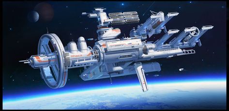 Space Shipyard, Space Station Art, Space Colonization, Biotechnology Art, Spaceship Illustration, Space Ships Concept, Space Ship Concept Art, Sci Fi Spaceships, Starship Concept