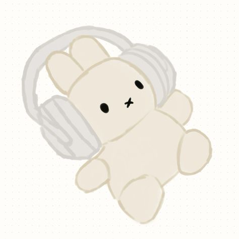 #miffy #miffygirl #wallpaper #cutewallpaper #headphones #stuffedanimals Kawaii, Aesthetic Doodles Wallpaper, Miffy Wearing Headphones, Miffy Drawing Aesthetic, Miffy Profile Picture, Miffy Sketch, Ipad Wallpaper Miffy, Iphone Wallpaper Aesthetic Icons, Cute Miffy Wallpaper