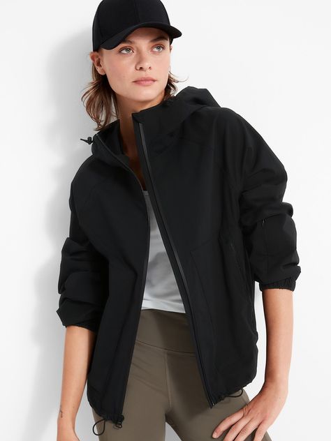 Rain Jacket | Banana Republic® UK Best Travel Jacket, Gym Jacket, Raincoat Outfit, Black Rain Jacket, Travel Jacket, Jackets Uk, Rain Or Shine, Anorak Jacket, Hidden Pocket