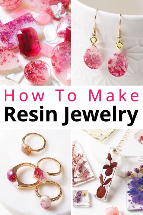 Diy Jewelry Making Ideas, Make Resin Jewelry, Diy Resin Flowers, How To Make Resin Jewelry, Diy Resin Jewelry, Diy Resin Earrings, Resin Jewelry Tutorial, Resin Jewerly, Resin Pendant Diy