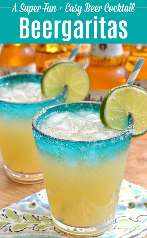 Beergarita Recipe, Beer Margarita Recipe, Beer Margaritas, Beer Cocktail Recipes, Beer Margarita, Easy Summer Drinks, Margarita Drink, Drinks Recipe, Beer Cocktail