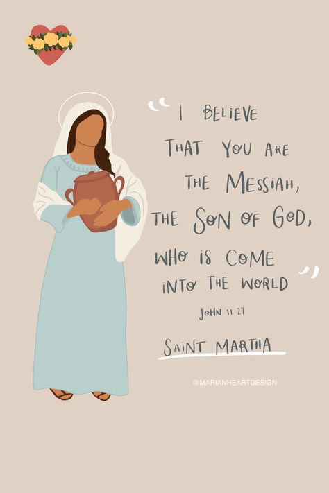 It's easy to get overwhelmed by the world and forget what really matters, but as Jesus reminded Martha, He reminds us of the truth: "...you are worried and upset about many things, but few things are needed - or indeed only one." (Luke 10:41)⁠ ⁠ Remember to make the time to be with Jesus. 💖⁠ ⁠ Saint Martha, pray for us that we might serve Jesus better.⁠ Help us to overcome our distractions and worries to listen to his words and be present to him this day.⁠ Amen. 🙏🏼 Godly Woman, Saint Martha, Catholic Women, Journaling Bible, Pray For Us, Son Of God, To Listen, Bible Journaling, The Truth