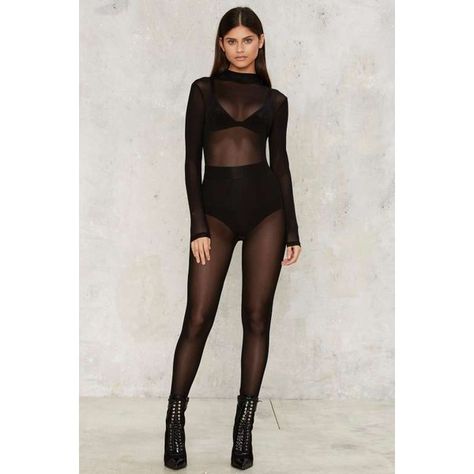 Do I Make Myself Sheer Mesh Catsuit ($48) ❤ liked on Polyvore featuring intimates and black Clubbing Outfits, Mesh Catsuit, Black Sheer Bodysuit, Sheer Bodysuit, Body Suit Outfits, Fashion Tights, Stage Outfits, Black Tights, Club Outfits