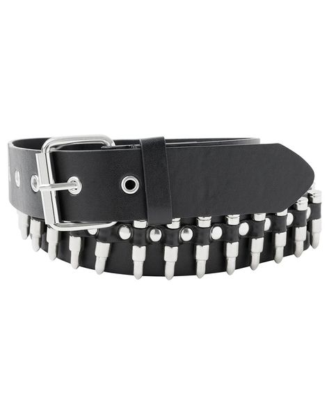 Are you ready to rock and roll? Not until you add this bullet belt to your look! This belt is perfect for every rock star. Adjustable Dimensions: 47" L x 1.5" W Material: Polyurethane Care: Spot clean Imported Bullet Belt, Scene Punk, Clothing Wardrobe, Scene Kid, Anime Fashion, Scene Kids, Scene Emo, Emo Goth, Rock Star