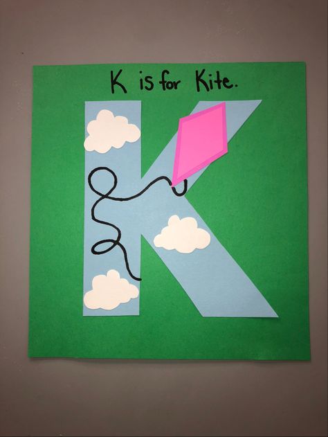 Letter K Kite Craft, K Art Preschool, K For Kite Preschool, K Letter Craft Preschool, K Is For Kite Craft Preschool, K Letter Craft, Kites Craft Preschool, K For Kite Craft, K Is For Craft Preschool