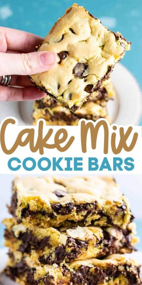 Yellow Cake Mix Cookies, Chocolate Chip Cookie Bar, Dessert Reception, Desserts Bars, Dessert Crepes, Yellow Cake Mix Recipes, Cake Mix Cookie, Best Cake Mix, Cake Mix Cookie Bars