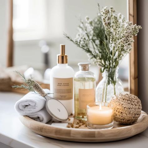 How to Create a Cozy Spa-like Bathroom | Mindful Hues Spa Boho Bathroom, Day Spa Bathroom, Spa Ideas For Bathroom, Bathroom Spa Inspiration, Bathroom Glow Up, Elevated Bathroom Decor, Spa Inspired Guest Bathroom, Home Spa Inspiration, Simple Cozy Bathroom