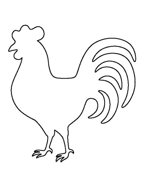 Rooster pattern. Use the printable outline for crafts, creating stencils, scrapbooking, and more. Free PDF template to download and print at http://patternuniverse.com/download/rooster-pattern/ Rooster Crafts For Kids, Animal Templates Printable Free, Rooster Craft, Printable Outline, Rooster Pattern, Animal Templates, Chicken Crafts, Rooster Decor, Chicken Art