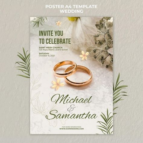 Elegant wedding poster template | Premium Psd #Freepik #psd #wedding #poster #love #elegant Wedding Poster Background, Engagement Card Design, Wedding Poster Design, Wedding Invitation Posters, Free Wedding Cards, Engagement Banner, Engagement Invitation Cards, Wedding Invitation Background, Wedding Poster