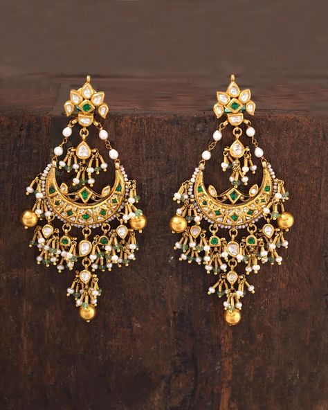 Benaras – Timeless Indian Jewelry | Aurus Polki Earrings Jhumkas, Arabic Jewelry Traditional, Diamond Chandbali, Indian Gold Jewellery, Mughal Jewelry, Gold Jewelry Prom, Vintage Indian Jewelry, Embossed Jewelry, Rajputi Jewellery