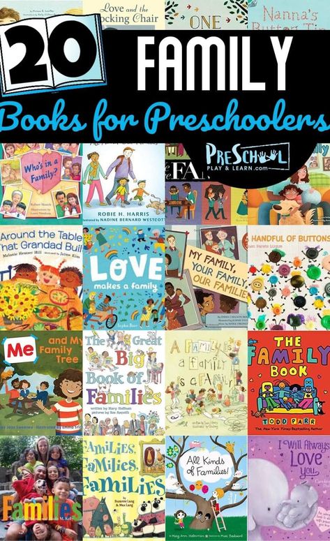 Help kids celebrate the important role families play in our lives with these super cute and fun-to-read preschool books about family. These preschool family books are fun for toddler, pre-k, kindergarten, and first grade students to read. Books About Family Preschool, Books About Family, Family Read Aloud Books, Preschool Family Theme, Types Of Families, Books For Preschoolers, Family Activities Preschool, Preschool Family, Family Read Alouds