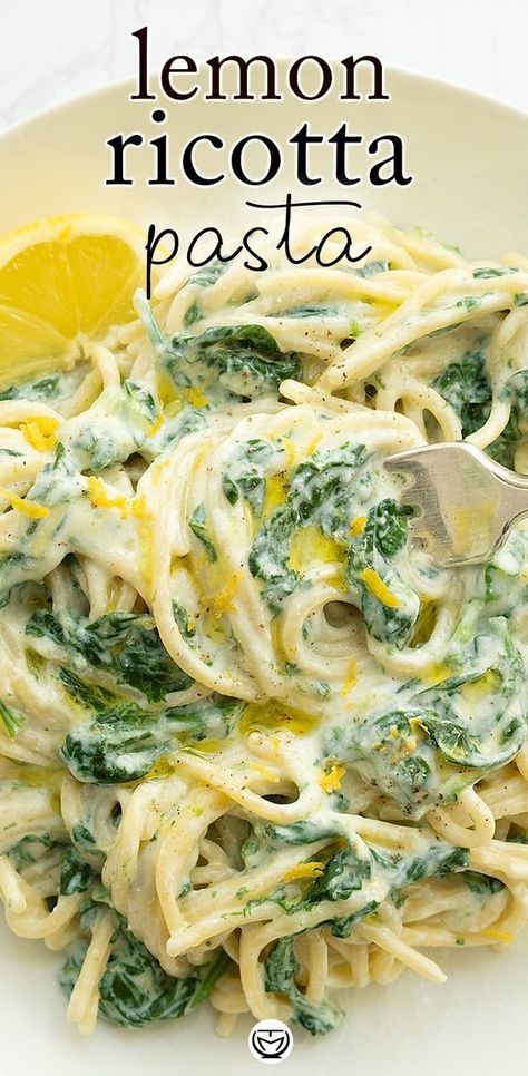 Lemon Ricotta Pasta, Pasta Spinach, Resep Pizza, Dinners Easy, Ricotta Pasta, Lemon Ricotta, Pasta Dinners, Pasta Dinner Recipes, Easy Dinners