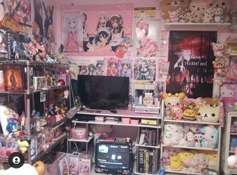 Tumblr, Moe Art, 2000s Anime, Otaku Room, Messy Room, Anime Room, Room Goals, Cute Room Ideas, Gamer Room