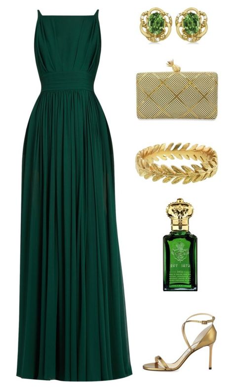 Dressy Outfits, Elie Saab Green, Elie Saab Dresses, Dress Polyvore, Clive Christian, Pakaian Feminin, Cathy Waterman, Dresses Elegant, Looks Chic