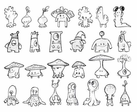 Doodle Body Shapes, Cute Monster Sketch, Cartoon Monsters Cute, Monsters Sketch, 2d Cartoon Character, ศิลปะ Sugar Skull, Finally Getting Married, Font Graffiti, Alphabet Graffiti