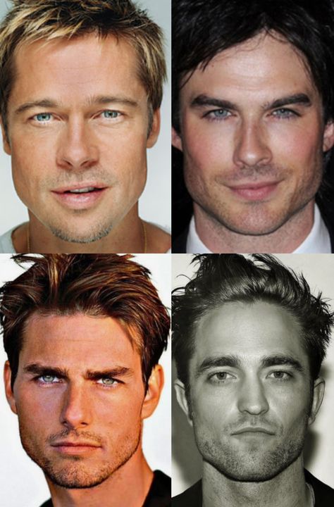 brad pitt, ian somerhalder, tom cruise, robert pattinson Nature, Ethereal Essence Face, Ethereal Dramatic, Dramatic Ethereal, Dramatic Essence, Vampire Face, Natural Dramatic, Dramatic Natural, Style Analysis