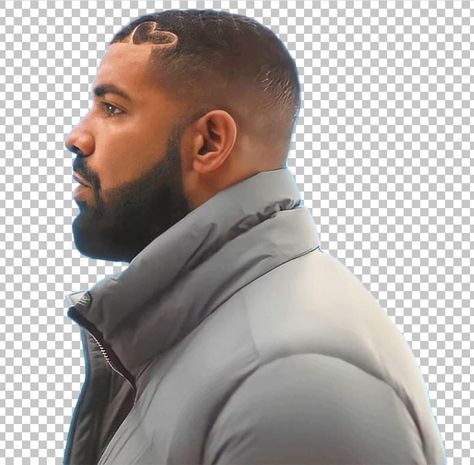 Drake side view with a beard and grey jacket. Drake Side Profile, Drake Png, Drake Illustration, Drake Photos, Thank Me Later, Side Profile, Side View, Quote Aesthetic, Clipart Images