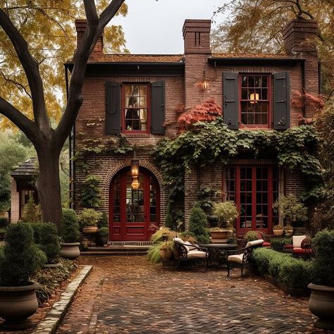 Cottage Apartment Exterior, Cottage House 3 Bedrooms, House Or Apartment Exterior, Massachusetts Homes Exterior, Older House Exterior, Tiny House Dark Academia, Autumn House Aesthetic Exterior, Art Deco Style House Exterior, Different House Exterior Styles