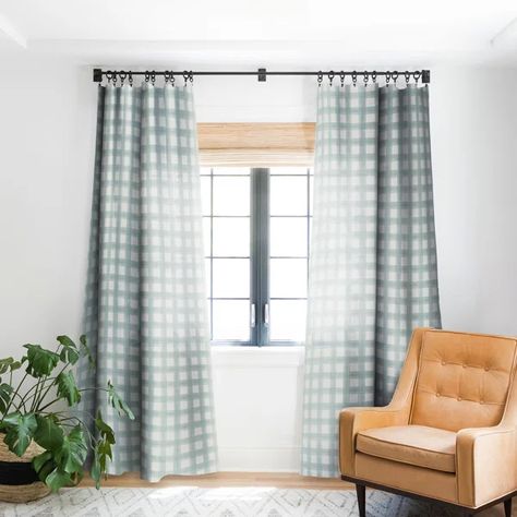 Brynesha Polyester Blackout Curtain Pair Boys Room Curtains, Gingham Curtains, Plaid Curtains, Blue Curtains, Arrow Design, Blackout Windows, Deny Designs, Room Darkening, Window Curtain