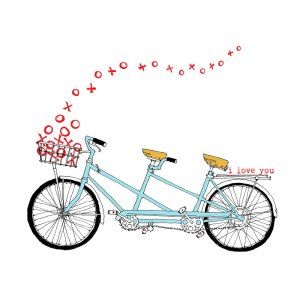 Tandem Living: Going in the Same Direction | Compelled Rachel King, Bicycle Pictures, Bicycle Illustration, Tandem Bicycle, Bike Illustration, Tandem Bike, I Want To Ride My Bicycle, Vintage Bicycle, Bicycle Art