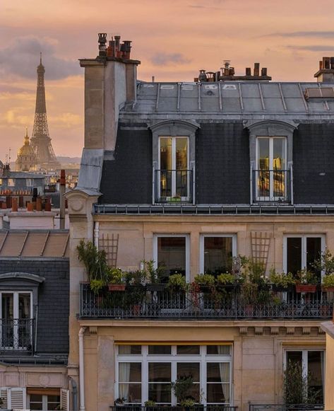 Parisian Rooftops, Torre Eiffel Paris, Paris Dream, Paris Vibes, Parisian Life, Paris Aesthetic, Seni Cat Air, Parisian Apartment, Living In Paris