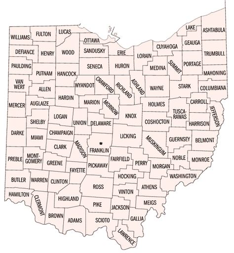 Map of Ohio Counties Map Of Ohio, Amish Country Ohio, Genealogy Of Jesus, Genealogy Search, High School Photos, Genealogy Forms, Genealogy Chart, Genealogy Book, Ohio Map