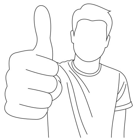 Illustration line drawings a young handsome male showing ok sign. Nice job man, like it. Smiling cheerful guy in casual clothes showing thumbs up and giving positive feedback Casual Clothes, Line Drawing, Thumbs Up Drawing, Smile Drawing, Handsome Male, Tutorials Drawing, Emo Makeup, Line Drawings, Guy Drawing