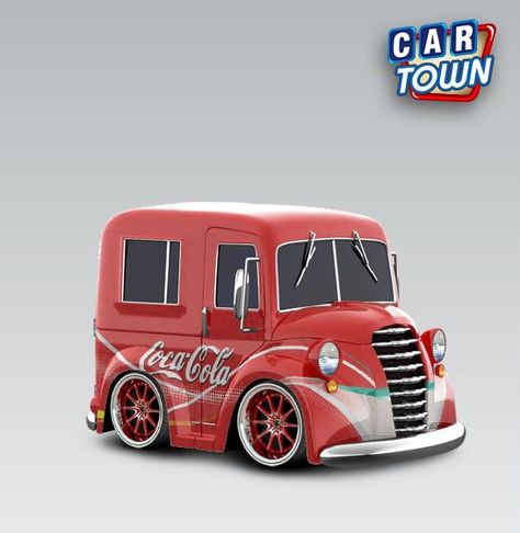 Car Town, Milk Truck, Low Poly Car, Tiny Cars, Ice Cream Van, Cool Car Drawings, Automotive Artwork, Car Cartoon, Car Posters