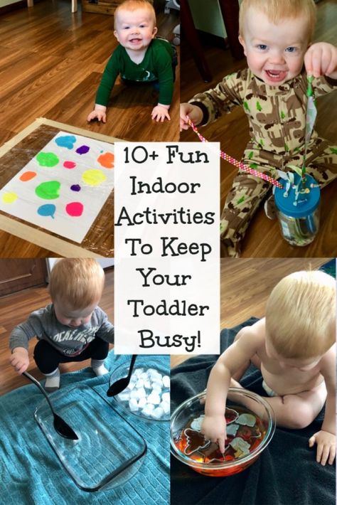 Indoor Activities To Keep Your Toddler Entertained {More Than 10 Ideas!}. How to keep your 1 year old entertained at home or things to do with your 2 year old on a rainy day. Unique ideas for toddler play. | Emily Reviews #toddlerplay #entertainyourtoddler Activities For One Year Olds, Indoor Activities For Toddlers, Busy Activities, Easy Toddler Activities, Fun Indoor Activities, Baby Play Activities, Independent Play, Indoor Activities For Kids, Indoor Fun