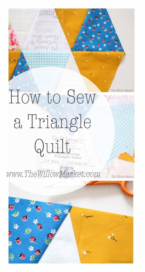 Patchwork, Triangle Quilt Tutorials, Triangle Template, Triangle Quilt Pattern, Patchwork Tutorial, Triangle Ruler, First Quilt, Beginner Sewing Patterns, Quilt Sewing Patterns