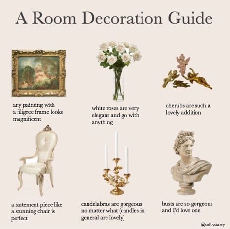 Romantic Style Decor, Decorated School Binder, Classical Aesthetic Room, Royalcore Bedroom Aesthetic, Vintage Parisian Aesthetic Bedroom, Royalcore Room Decor, Bridgerton Room Decor Ideas, Elegant Aesthetic Room, Dark Acedamia Room Decor Ideas