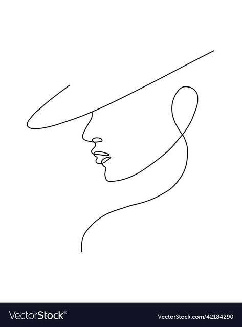 Face In One Line, Embroidery Woman Face, Easy Line Art Face, Women Silhouette Art Face, Face Line Drawing Simple, Women Outline Drawing, Face Doodles Abstract, 1 Line Art Face, Woman Outline Painting