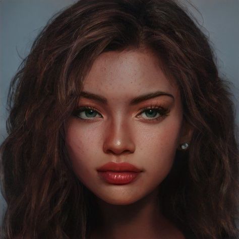 An image generated by Artbreeder. A collaborative tool for discovering images. Face Artbreeder, Artbreeder Women, Black Hair Green Eyes, Art Breeder, Hawaiian Girls, Latin Girls, Female Character Inspiration, Aesthetic People, Witch Aesthetic