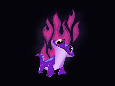 Bruni the Fire Spirit from Frozen 2 by Rogie Kawaii, Bruni Frozen, Frozen 2 Wallpaper, Spirit Drawing, Frozen Painting, Fire Spirit, Disney Sleeve, Cute Disney Drawings, Dragon Illustration