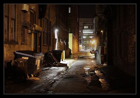 Creepy Alleys Alleyway Reference, City Reference, South Side Chicago, Dark Alley, Nuclear Blast, Street Background, Best Funny Photos, School Desk, Movie Shots