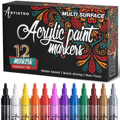 Buy Artistro Art Supplies - Get Free Shipping Witin USA Christmas Mug Design, Paint Pens For Rocks, Mug Diy, Point Paint, Paint Marker Pen, Flower Pot Art, Diy Pencil, Acrylic Paint Pens, Art Tools Drawing