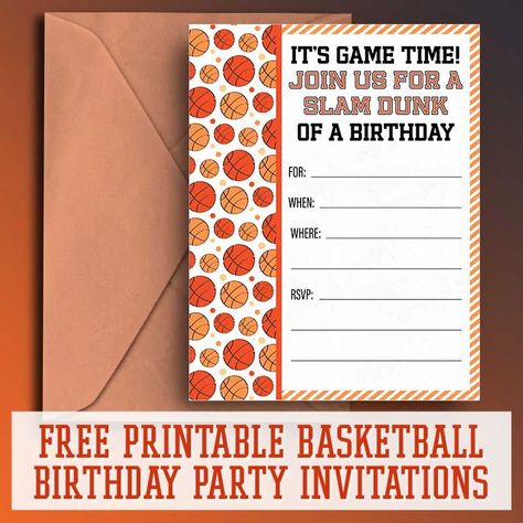 Free Printable Basketball Birthday Party Invitations - Free Printables Online Basketball Birthday Party Invitations, Basketball Birthday Invitations, Basketball Invitations, Basketball Birthday Party, Birthday Invitation Message, Birthday Party Invitations Free, Construction Birthday Invitations, Basketball Birthday Parties, Basketball Birthday